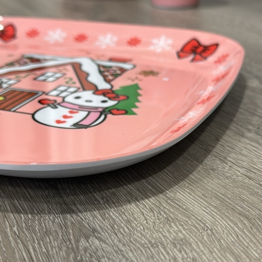 Hello Kitty Santa Christmas Holiday Melamine Dining Dinner Set Plate Bowl Cup - Picture 6 of 16